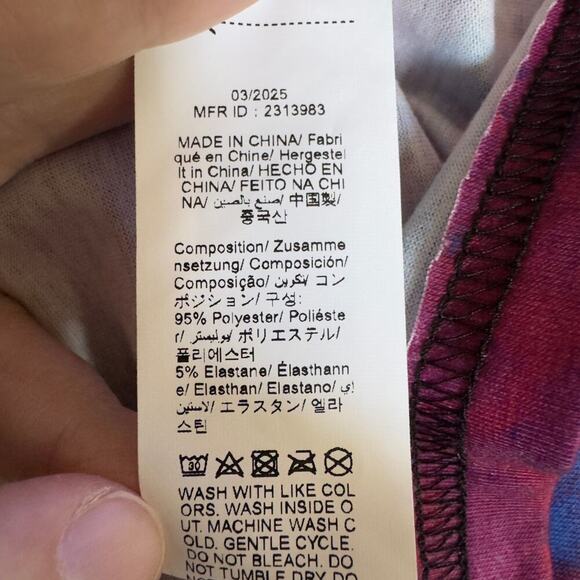 Colorful Tie Dye Blouse with Tie Up Chest - Size 2XL - Picture 3 of 7